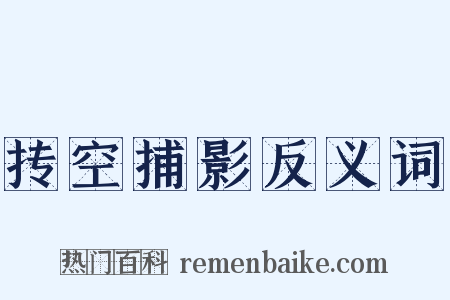 抟空捕影反义词是什么意思的图片
